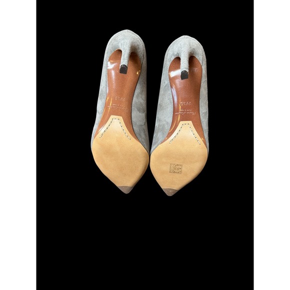 Ralph Lauren Purple Label Celia Grey Suede Pointed Toe Pumps Made in Italy 39.5 - Picture 7 of 16